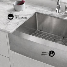 Tourner 76,2 × 53,3 cm acier inoxydable, simple Basin, Farmhouse évier de cuisine avec Apron