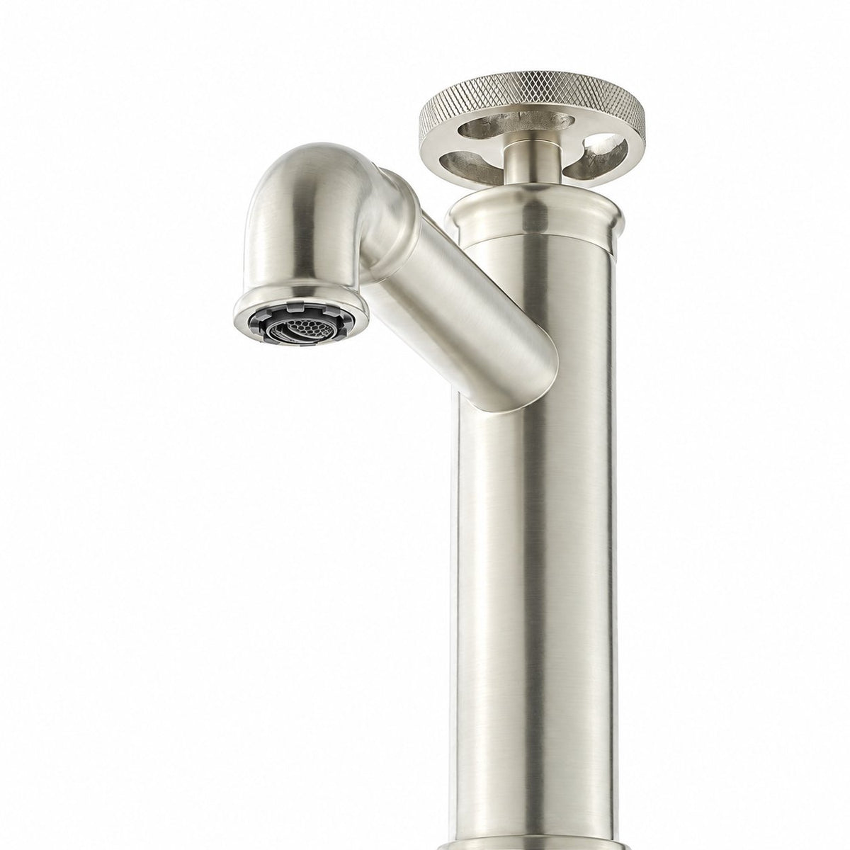 Avallon monotrou, monocommande Wheel, mitigeur de lavabo – finition nickel brossé