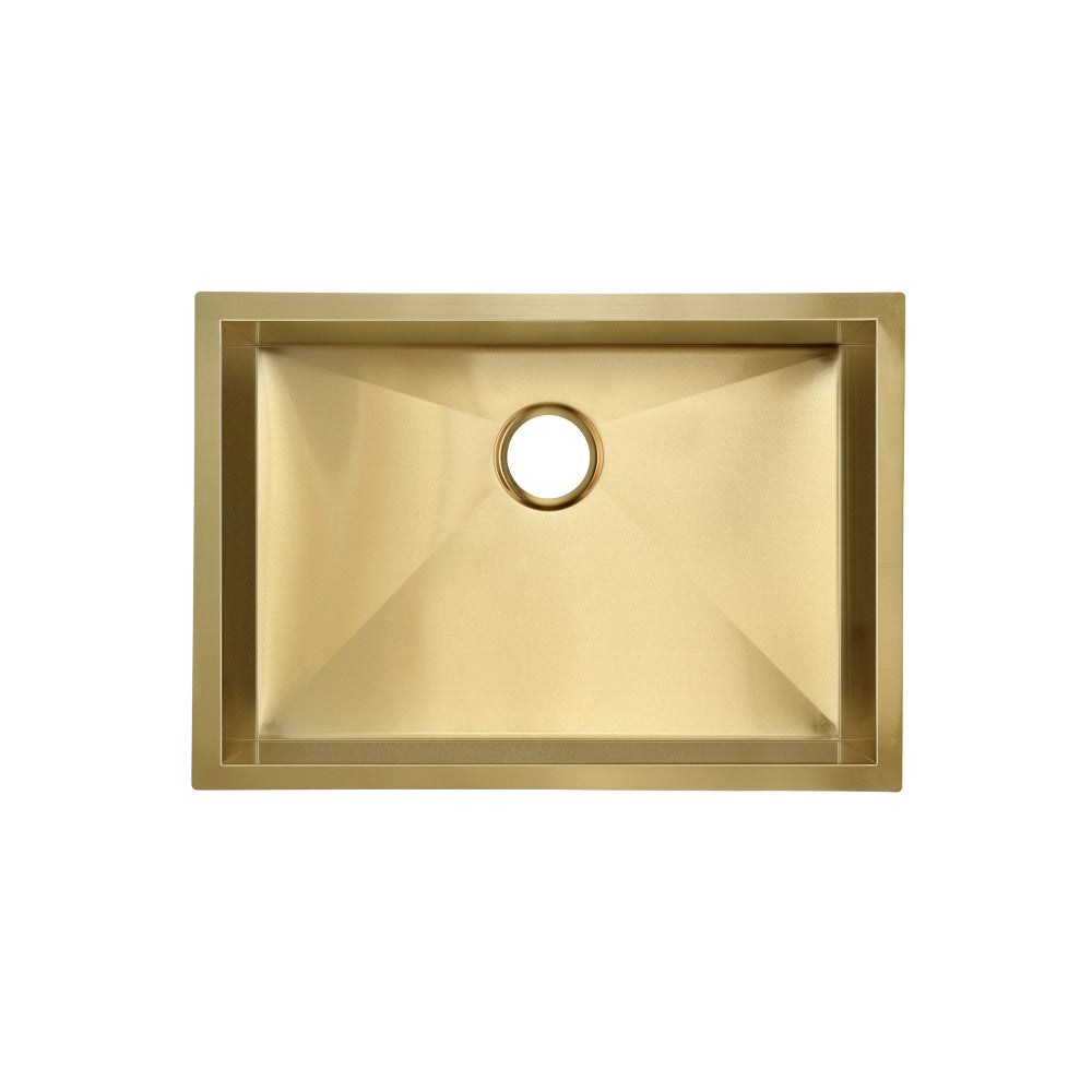 Tourner 66 × 45,7 cm acier inoxydable, simple Basin, Undermount évier de cuisine, or