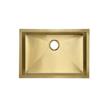 Tourner 66 × 45,7 cm acier inoxydable, simple Basin, Undermount évier de cuisine, or