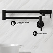 Ivy Retractable mural Pot Filler – finition noir mat