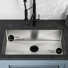 Rivage 76,2 × 45,7 cm acier inoxydable, simple Basin, Undermount évier de cuisine