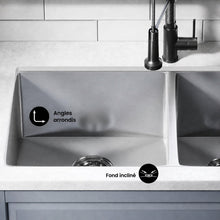 Rivage 83,8 × 50,8 cm acier inoxydable, Dual Basin, Undermount évier de cuisine
