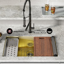 Tourner 81,3 cm 18 Gauge acier inoxydable Undermount évier de cuisine – finition or poli