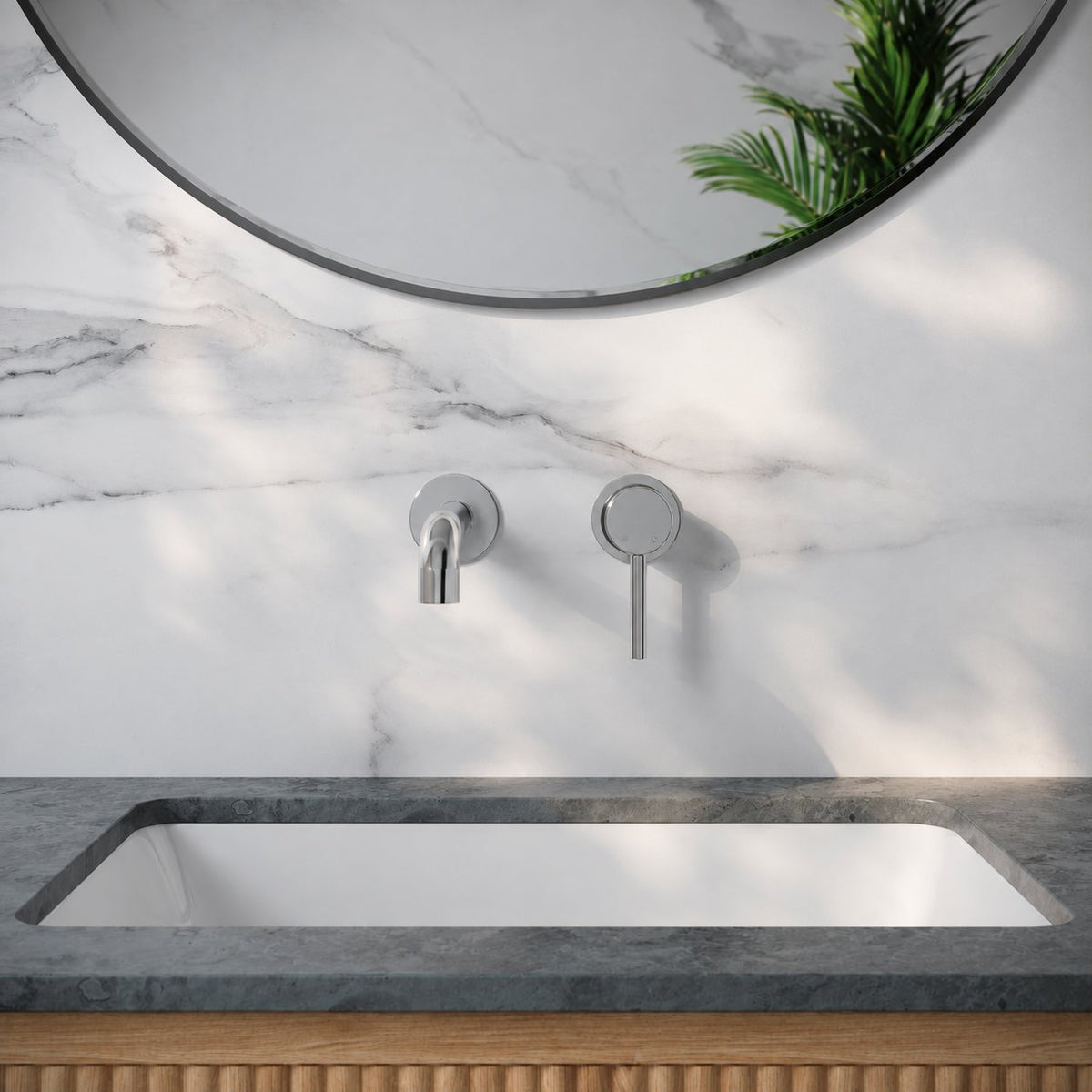 Ivy monocommande mural mitigeur de lavabo – finition chrome poli