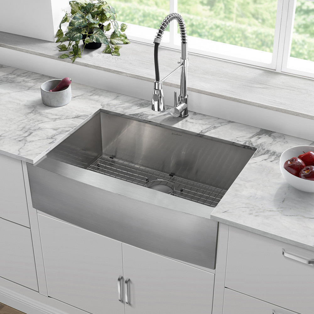 Rivage 76,2 × 53,3 cm acier inoxydable, simple Basin, Farmhouse évier de cuisine avec Apron