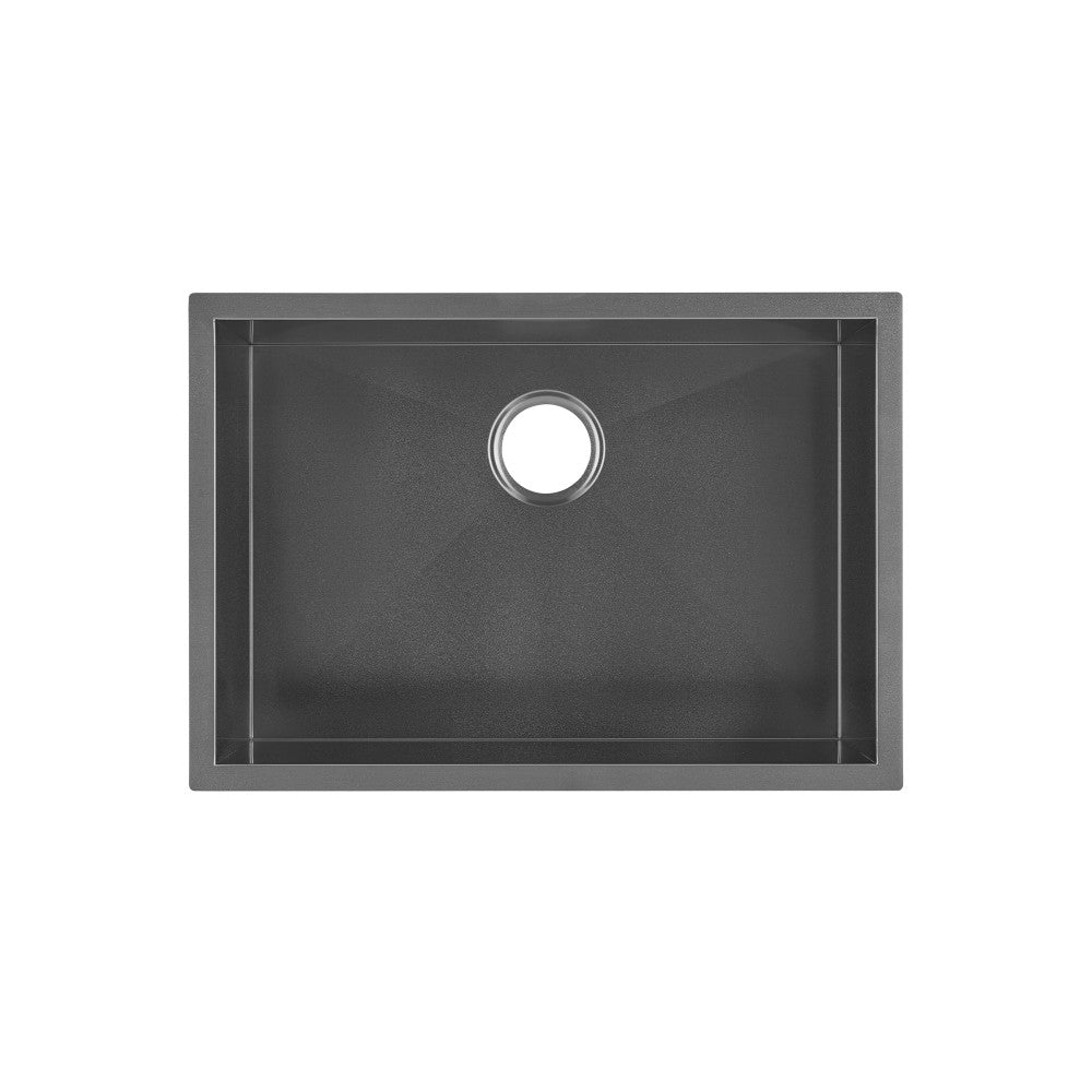 Tourner 66 × 45,7 cm acier inoxydable, simple Basin, Undermount évier de cuisine, noir