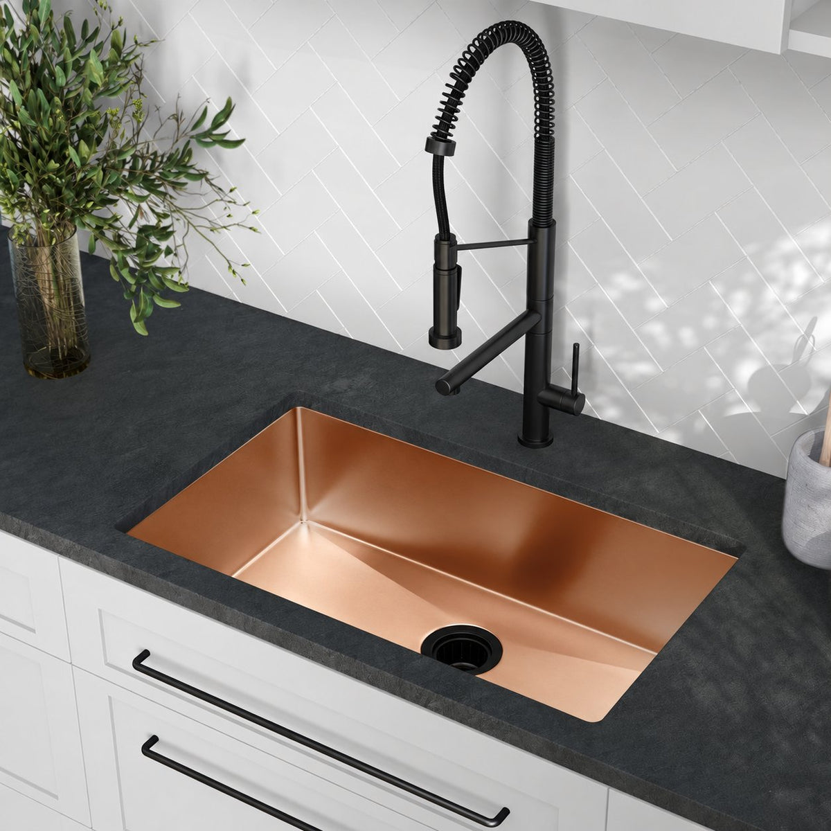 Rivage 76,2 × 45,7 cm acier inoxydable, simple Basin, Undermount évier de cuisine, Rose or