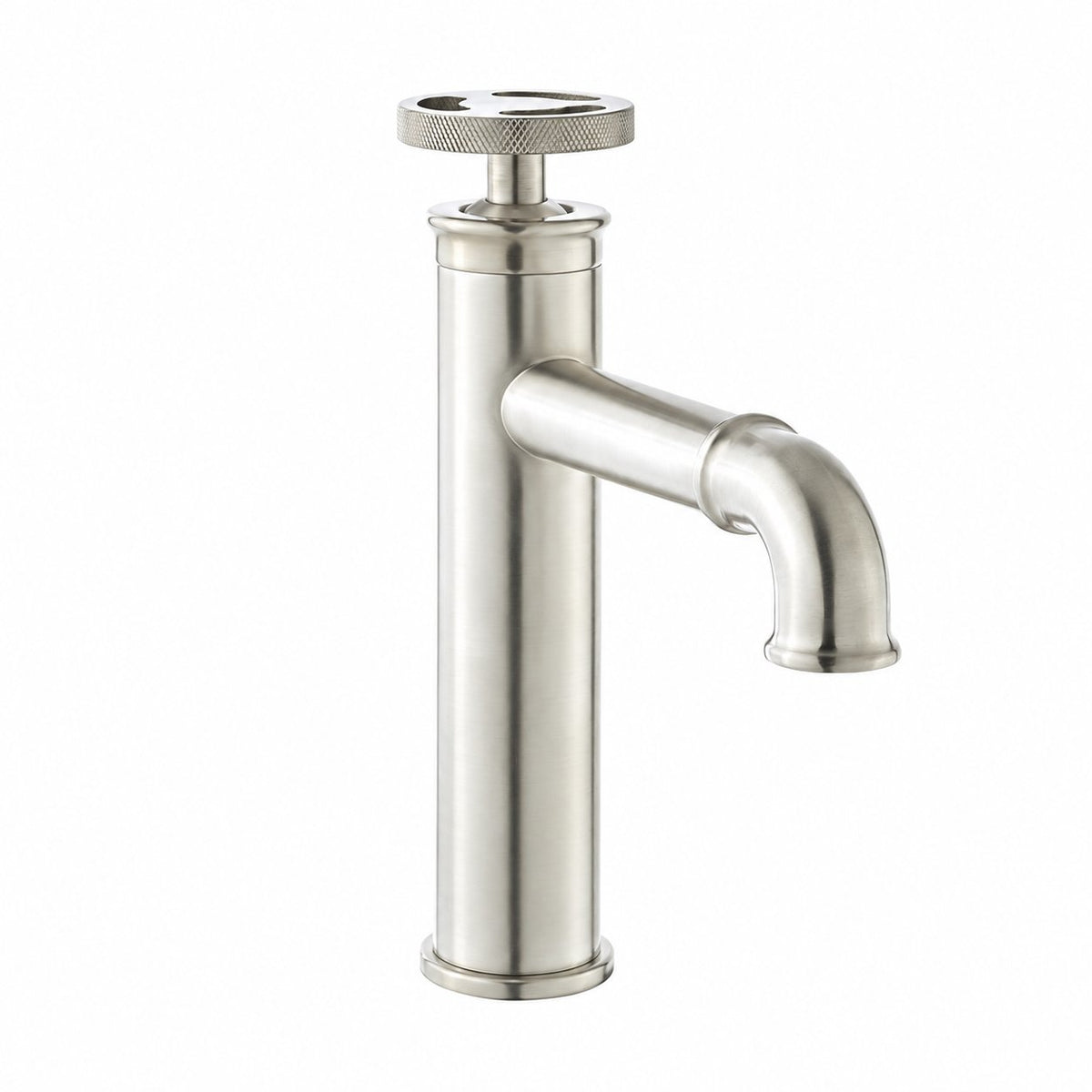 Avallon monotrou, monocommande Wheel, mitigeur de lavabo – finition nickel brossé