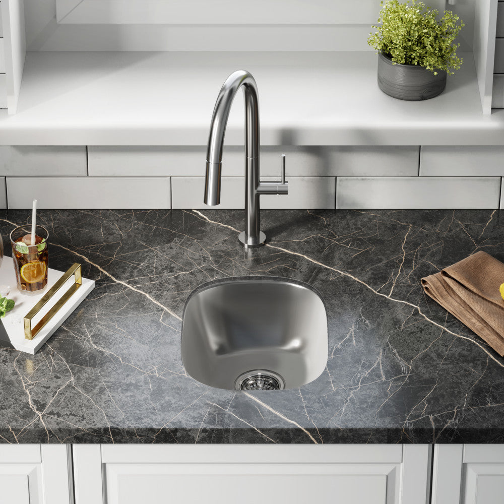 Toulouse 33 × 38,1 cm acier inoxydable simple Basin Undermount évier de cuisine