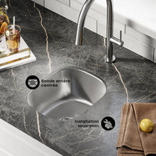 Toulouse 33 × 38,1 cm acier inoxydable simple Basin Undermount évier de cuisine