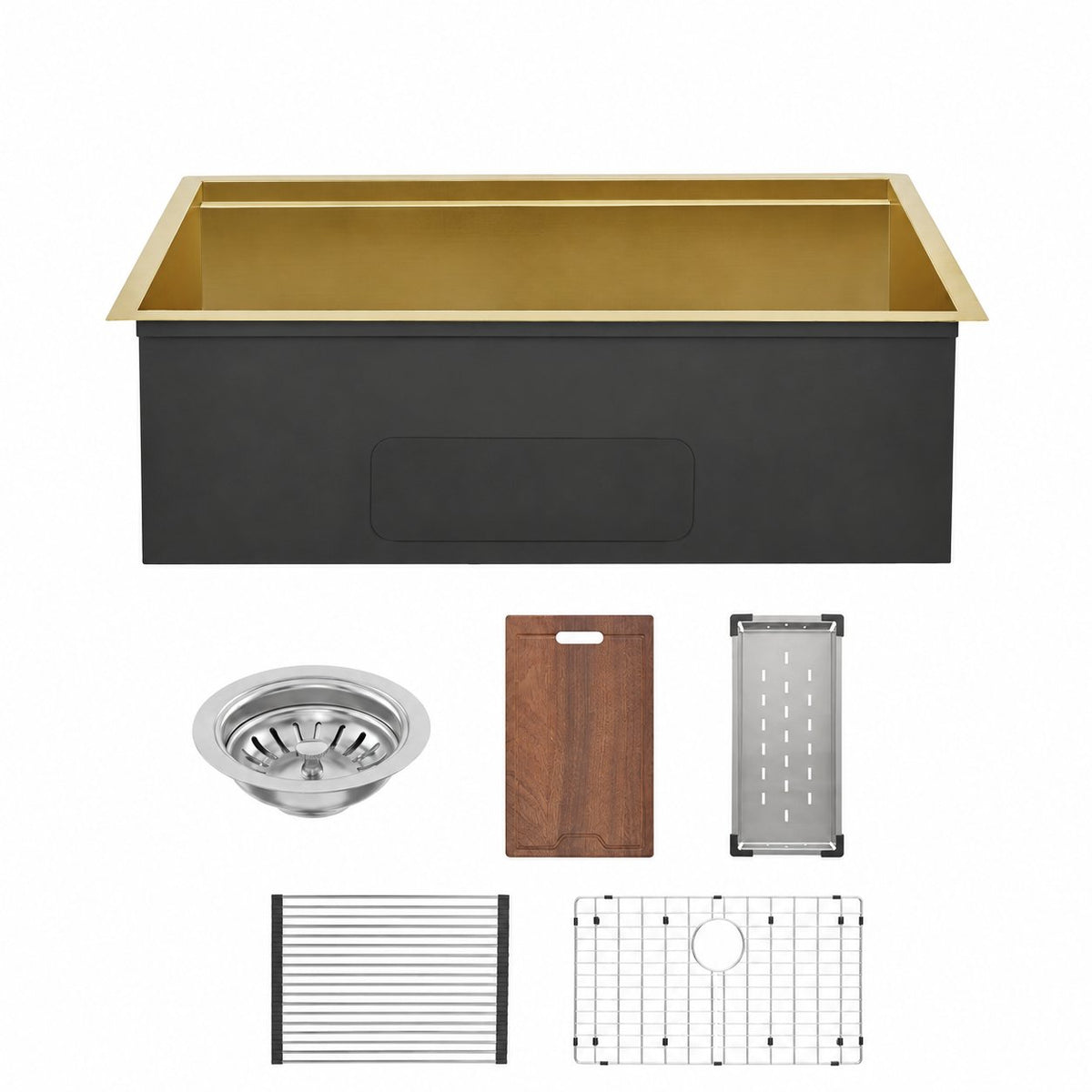 Tourner 81,3 cm 18 Gauge acier inoxydable Undermount évier de cuisine – finition or poli
