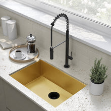 Tourner 66 × 45,7 cm acier inoxydable, simple Basin, Undermount évier de cuisine, or