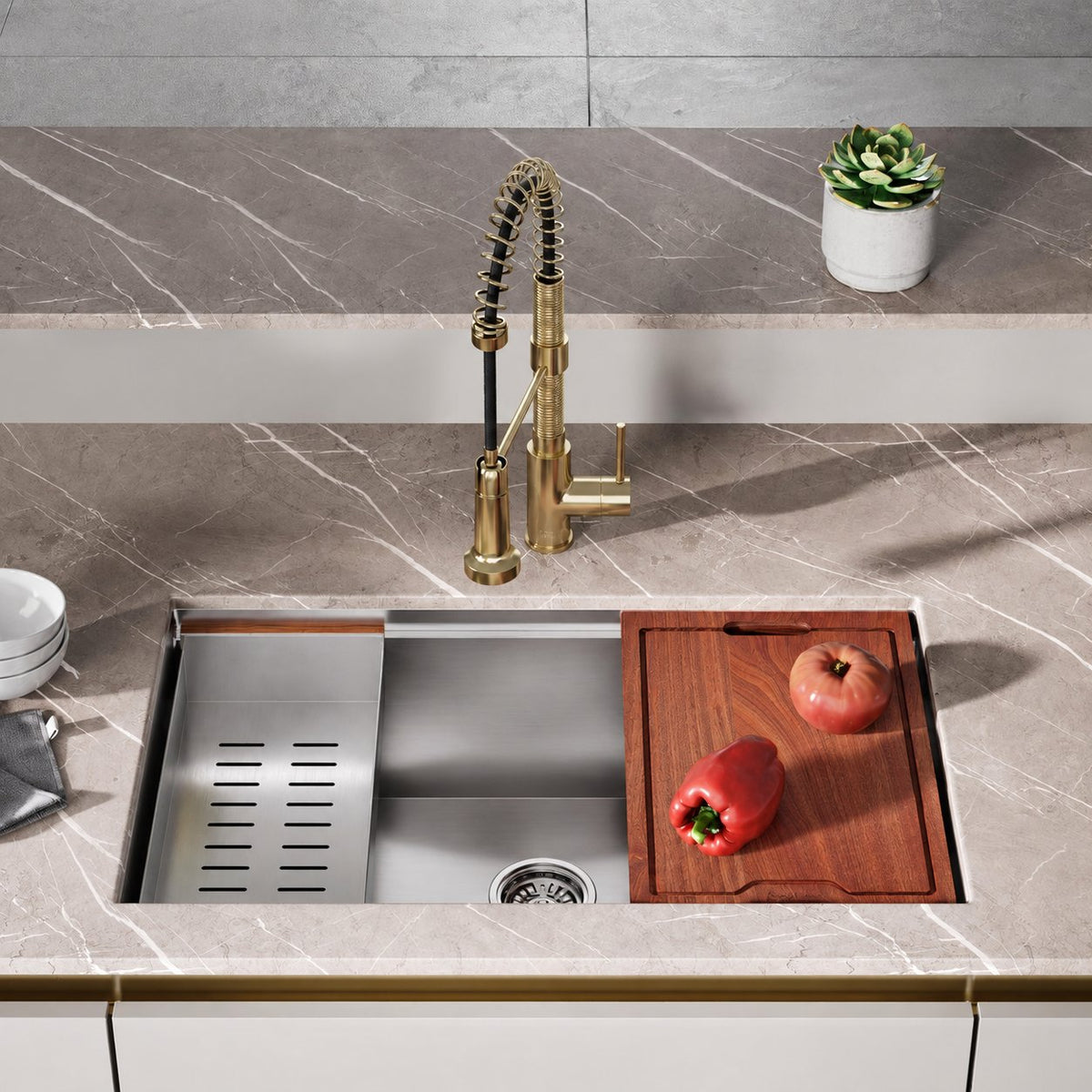 Rivage 81,3 × 48,3 cm simple Basin Undermount Kitchen Workstation vasque