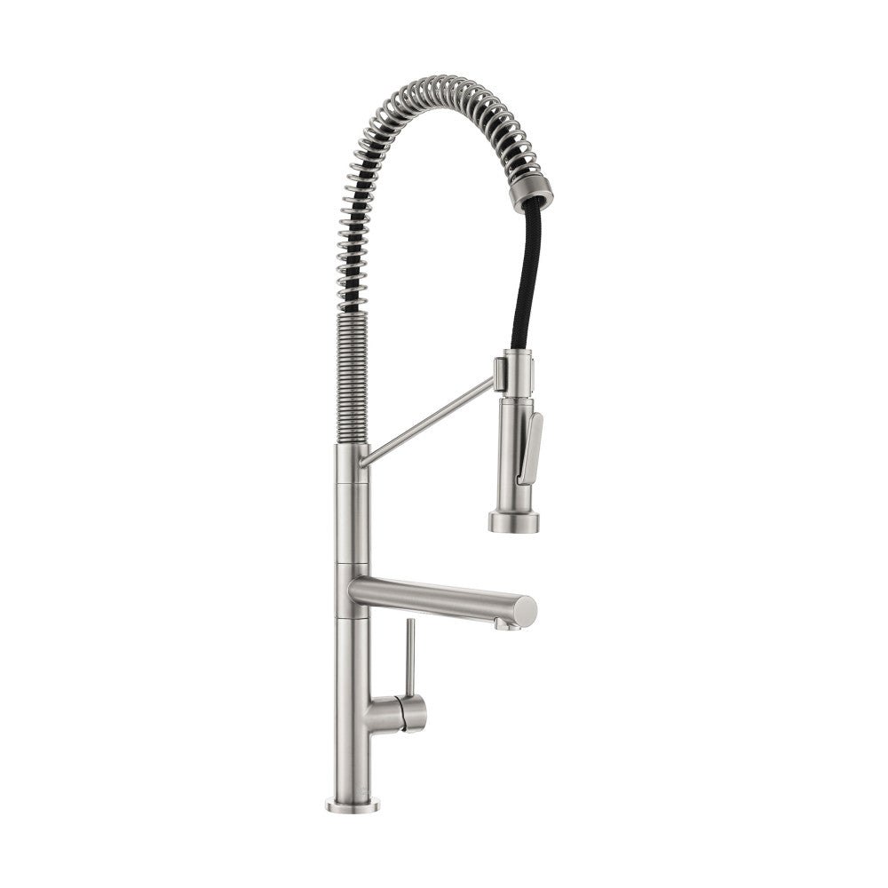 Nouvet Poignée unique, Pull-Down mitigeur de cuisine avec Pot Filler – finition nickel brossé