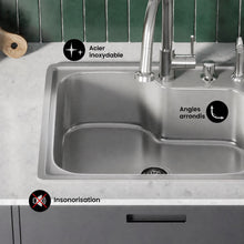 Ouvert 63,5 × 55,9 cm acier inoxydable simple Basin Top-Mount évier de cuisine