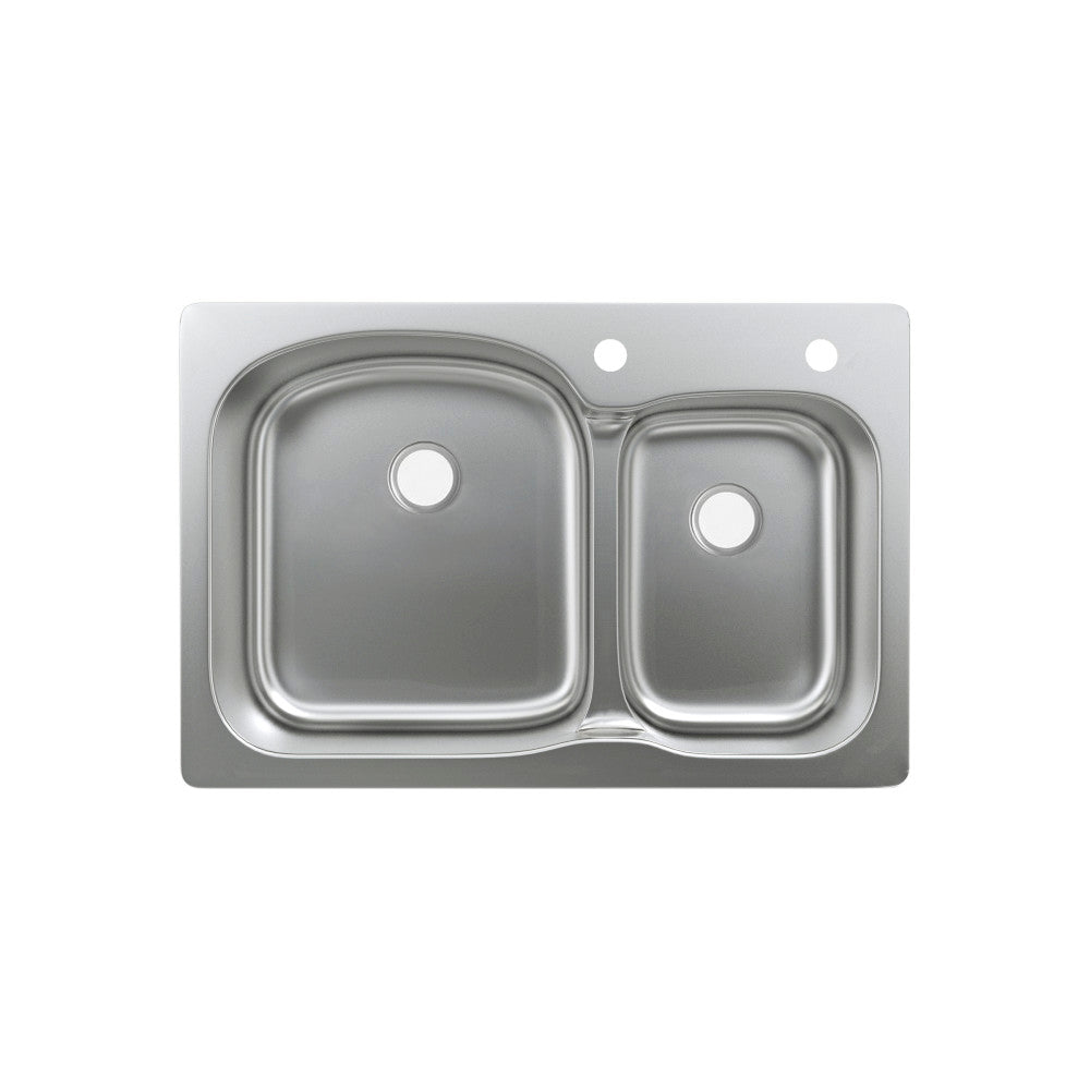 Ouvert 83,8 × 55,9 cm acier inoxydable, Dual Basin, Top-Mount évier de cuisine
