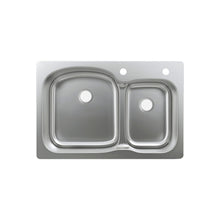 Ouvert 83,8 × 55,9 cm acier inoxydable, Dual Basin, Top-Mount évier de cuisine