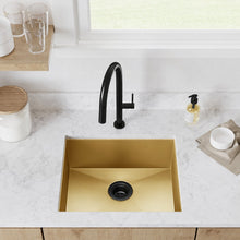 Tourner 53,3 × 45,7 cm acier inoxydable, simple Basin, Undermount évier de cuisine, or