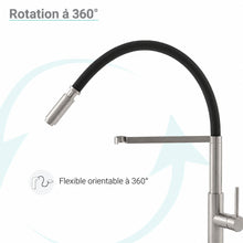 Troyes Poignée unique, Pull-Down mitigeur de cuisine – finition nickel brossé