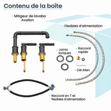 Avallon 20,3 cm. Widespread, Sleek Handle, mitigeur de lavabo – finition noir mat
