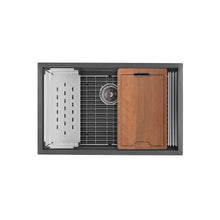 Tourner 76,2 × 48,3 cm acier inoxydable, simple Basin, Undermount Kitchen Workstation vasque – finition noir