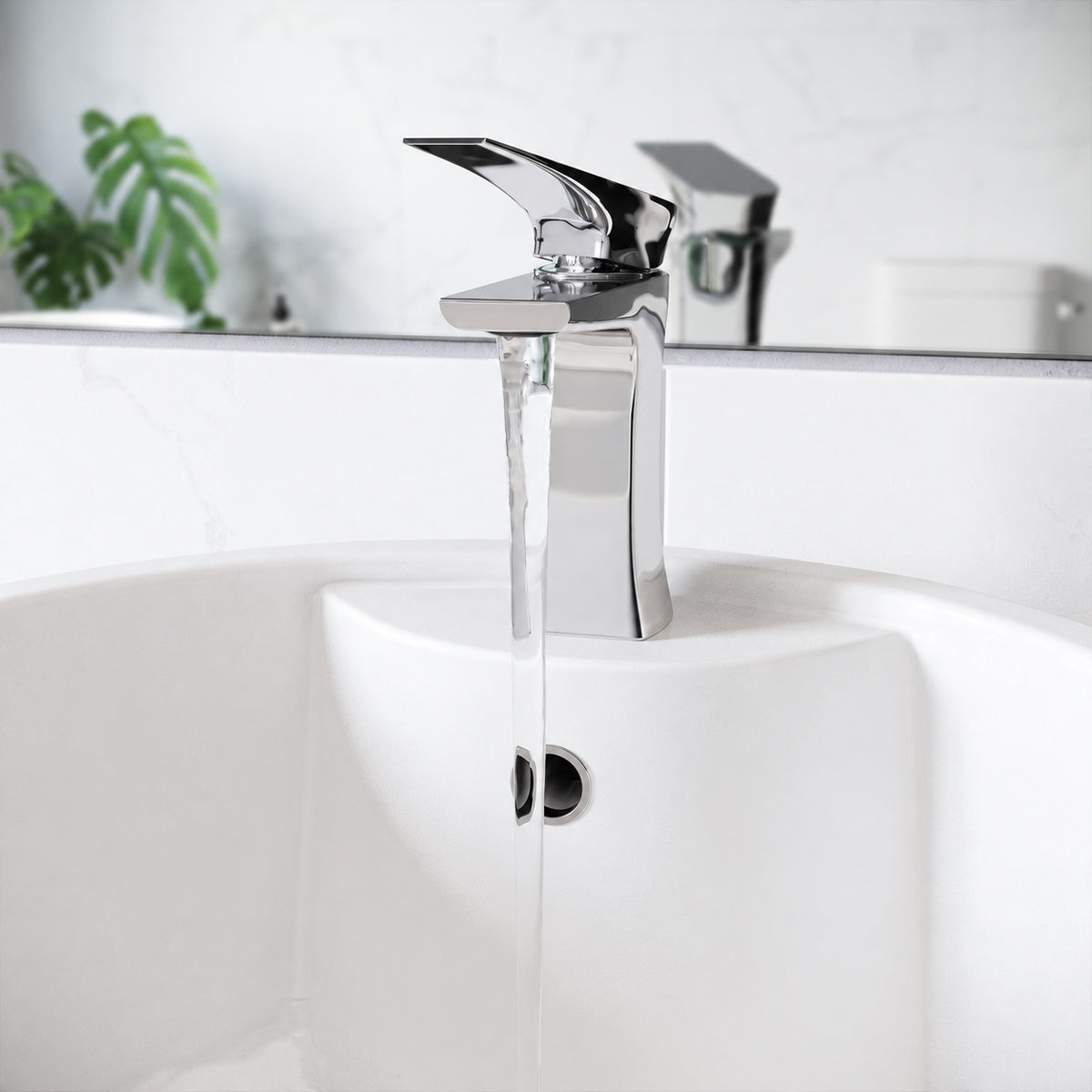 Monaco monotrou, monocommande, mitigeur de lavabo – finition Chrome