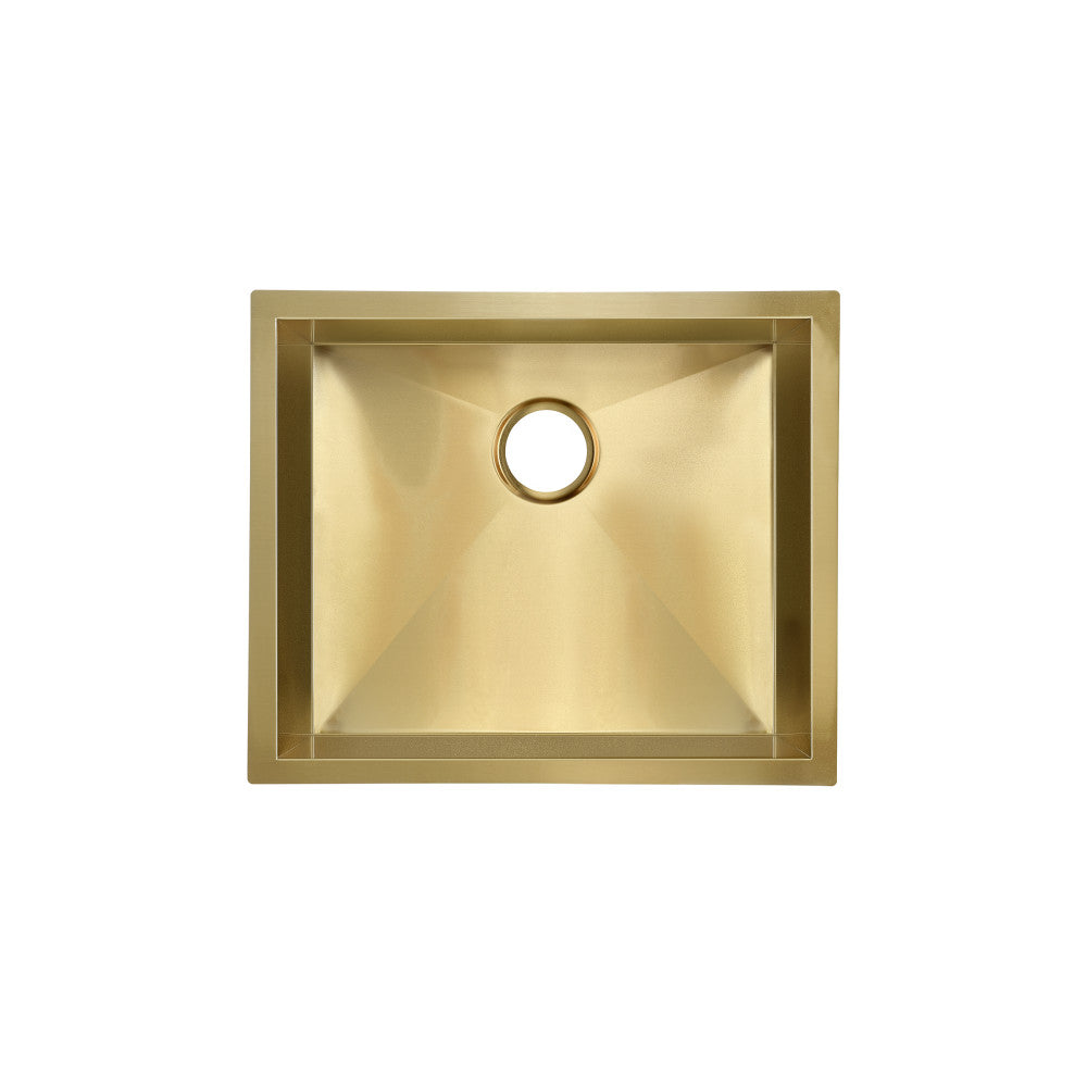 Tourner 53,3 × 45,7 cm acier inoxydable, simple Basin, Undermount évier de cuisine, or