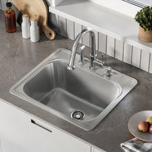 Ouvert 63,5 × 55,9 cm acier inoxydable, simple Basin, Top Mount évier de cuisine