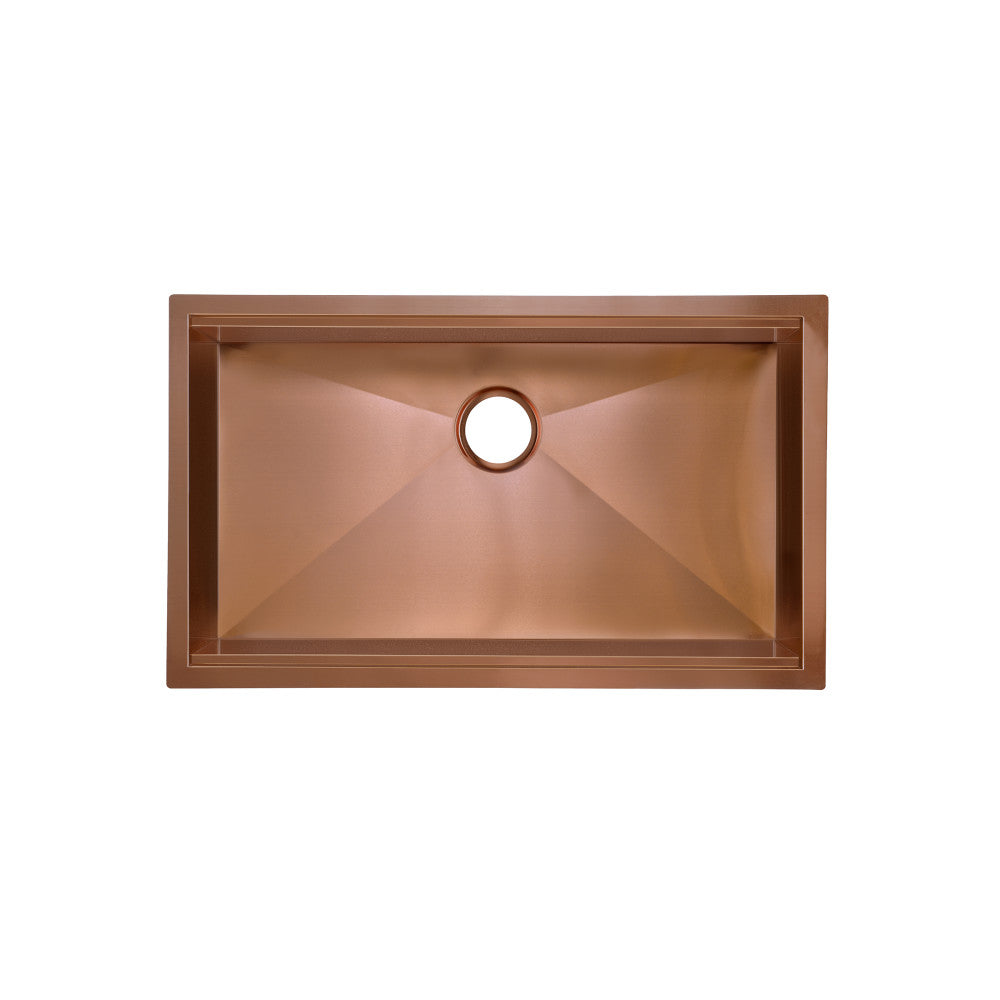 Tourner 81,3 cm 18 Gauge acier inoxydable Undermount évier de cuisine – finition poli Rose or