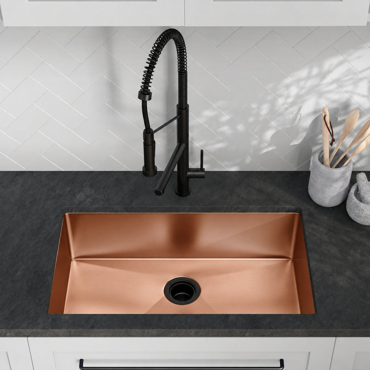 Rivage 76,2 × 45,7 cm acier inoxydable, simple Basin, Undermount évier de cuisine, Rose or