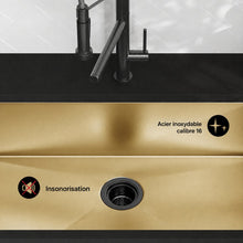 Rivage 81,3 × 48,3 cm acier inoxydable, simple Basin, Undermount évier de cuisine, or