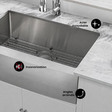 Tourner 76,2 × 53,3 cm acier inoxydable, simple Basin, Farmhouse évier de cuisine avec Apron