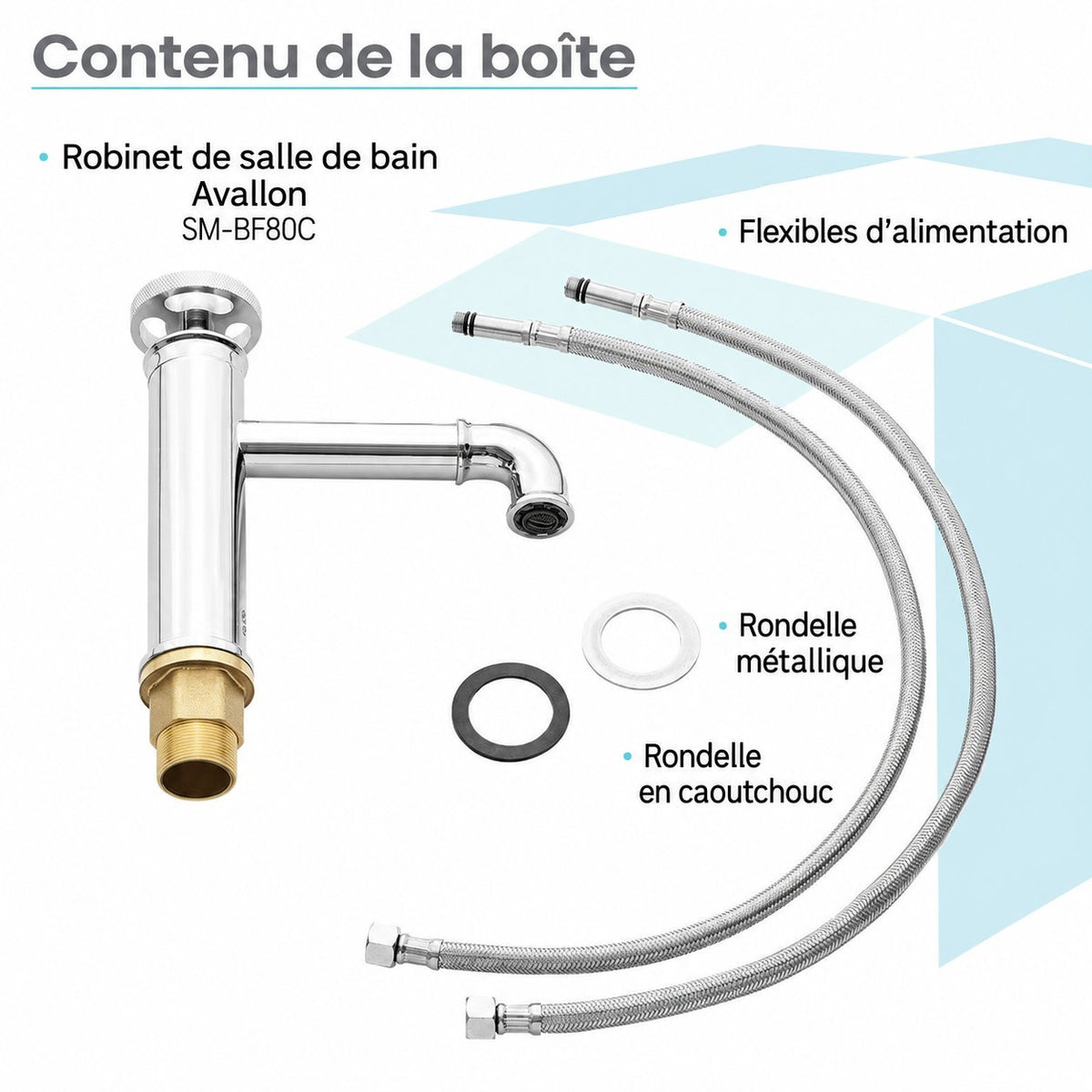 Avallon monotrou, monocommande Wheel, mitigeur de lavabo – finition Chrome