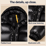 Men’s Glossy Hooded Puffer Jacket — Black
