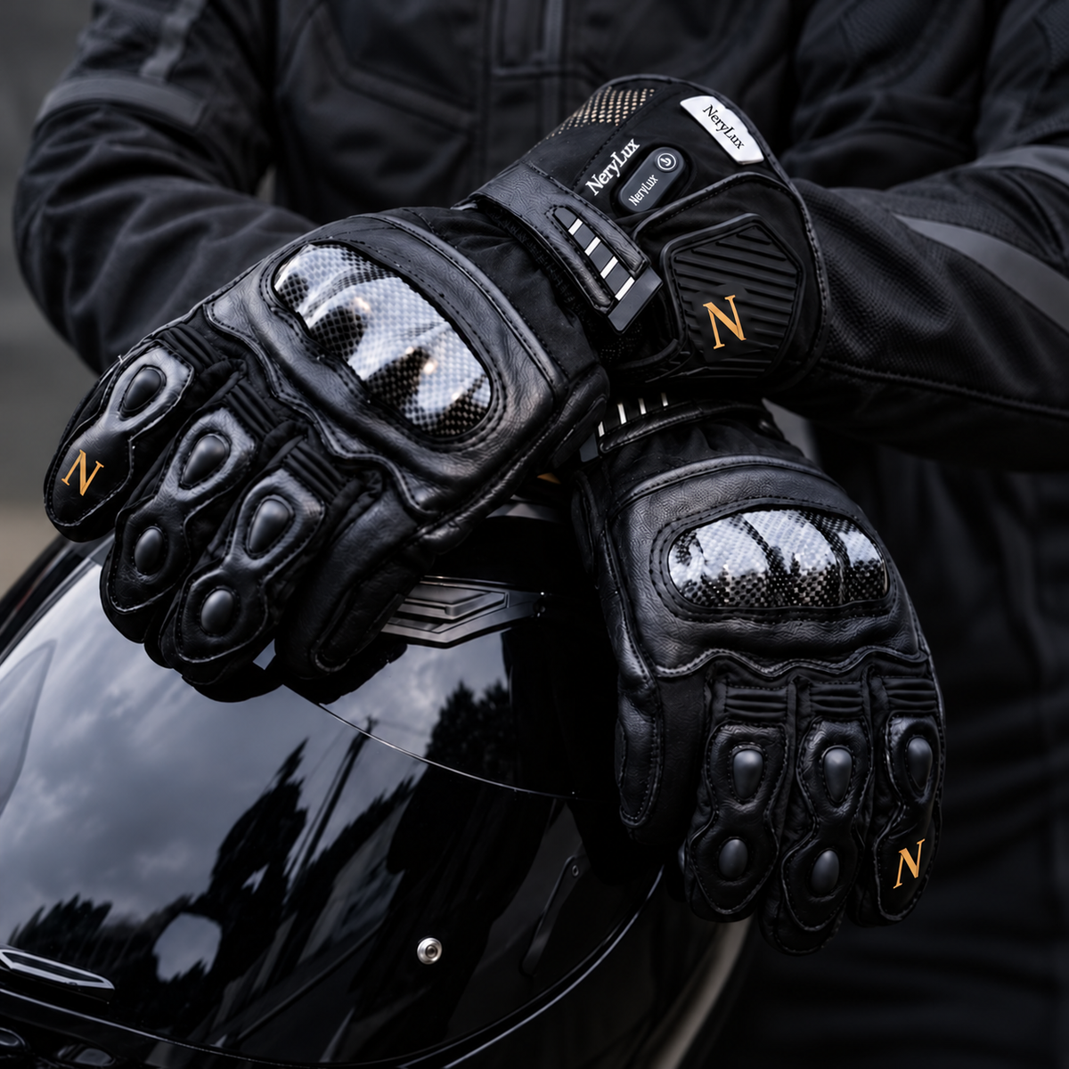 NeryLux DS-2310 Rechargeable Heated Motorcycle Gloves