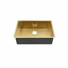 Tourner 68,6 × 48,3 cm acier inoxydable, simple Basin, Undermount évier de cuisine – finition or