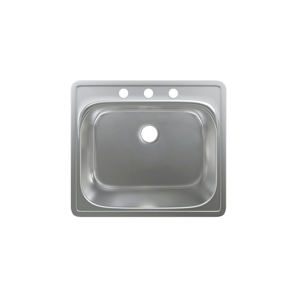 Ouvert 63,5 × 55,9 cm acier inoxydable, simple Basin, Top Mount évier de cuisine