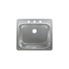 Ouvert 63,5 × 55,9 cm acier inoxydable, simple Basin, Top Mount évier de cuisine
