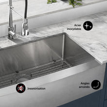 Rivage 91,4 × 53,3 cm acier inoxydable, simple Basin, Farmhouse évier de cuisine avec Apron