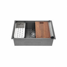Tourner 76,2 × 48,3 cm acier inoxydable, simple Basin, Undermount Kitchen Workstation vasque – finition noir