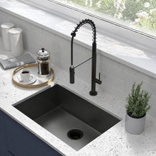 Tourner 66 × 45,7 cm acier inoxydable, simple Basin, Undermount évier de cuisine, noir