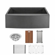 Tourner 83,8 × 55,9 cm acier inoxydable, simple Basin, Farmhouse Kitchen Workstation vasque avec Apron – finition noir