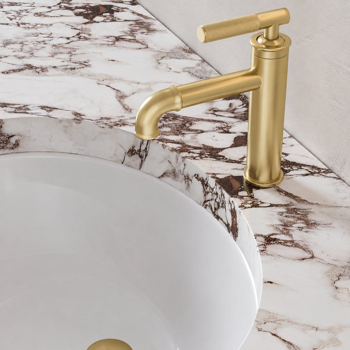 Avallon monotrou, monocommande Sleek, mitigeur de lavabo – finition or brossé
