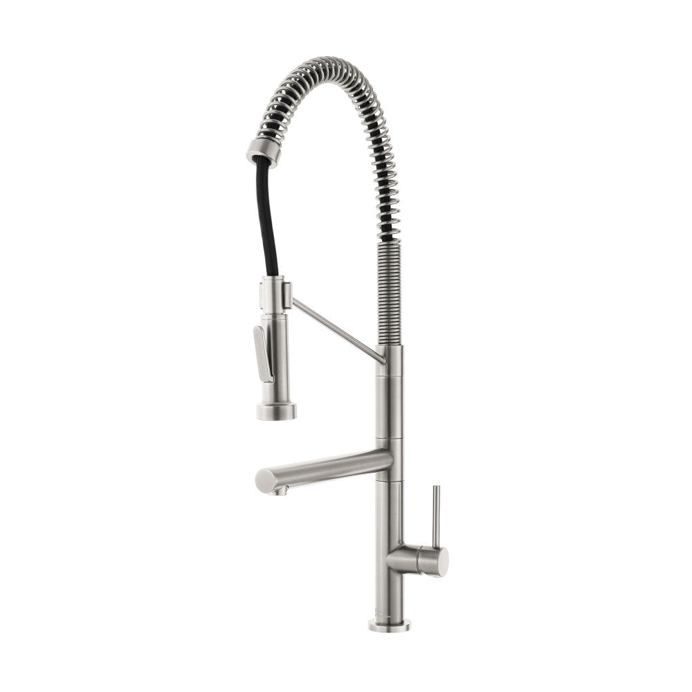 Nouvet Poignée unique, Pull-Down mitigeur de cuisine avec Pot Filler – finition nickel brossé