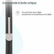 Chalet Poignée unique, Pull-Down mitigeur de cuisine – finition nickel brossé et noir