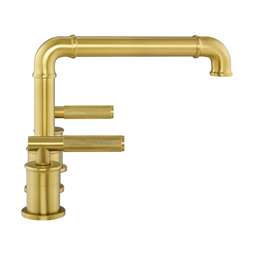 Avallon 20,3 cm. Widespread, Sleek Handle, mitigeur de lavabo – finition or brossé