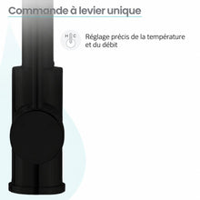 Nouvet Poignée unique, Pull-Down mitigeur de cuisine – finition noir mat
