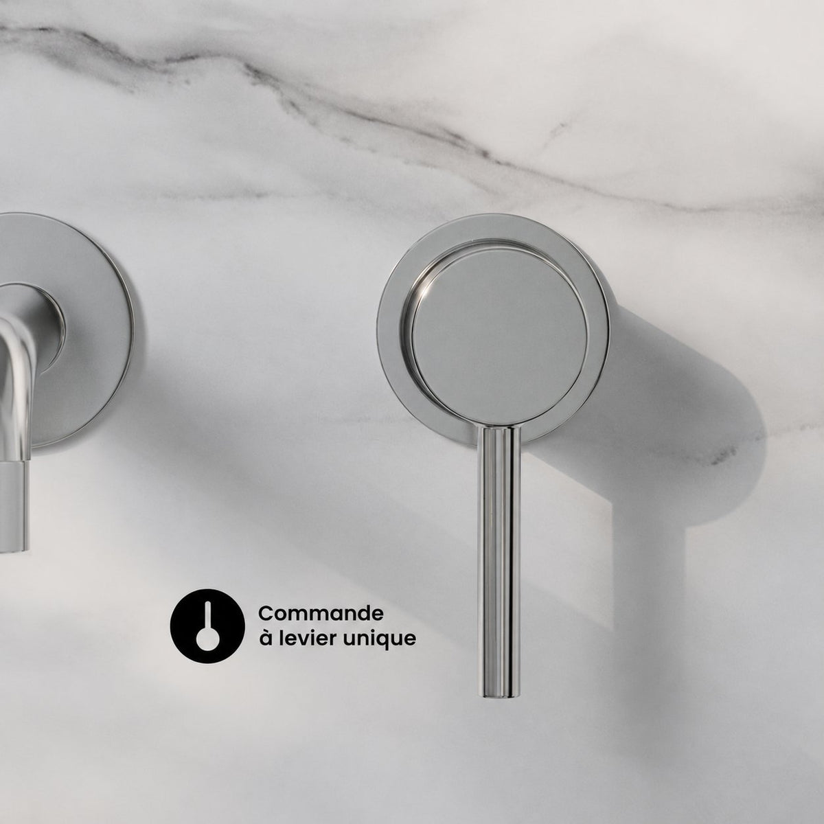 Ivy monocommande mural mitigeur de lavabo – finition chrome poli