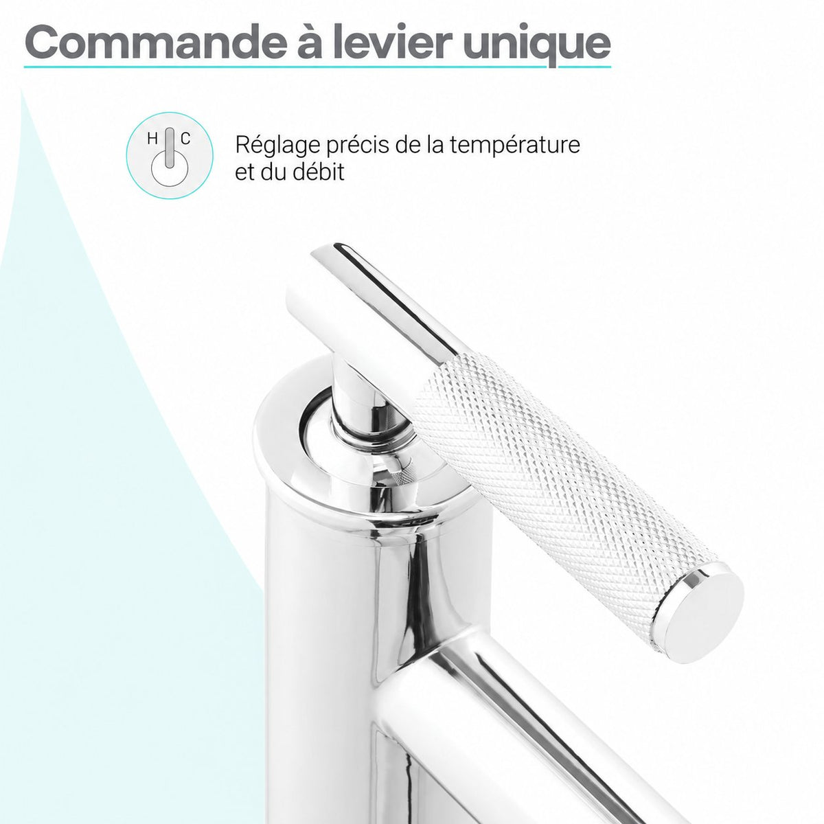 Avallon monotrou, monocommande Sleek, mitigeur de lavabo – finition Chrome